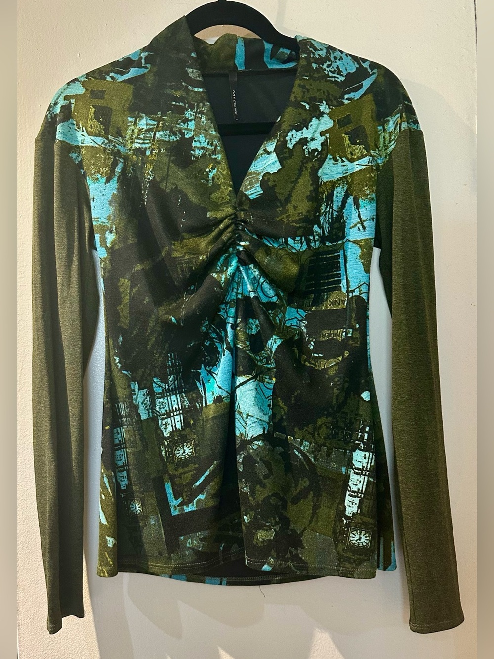 Vintage Kay Celine Y2K Cyber Grunge Ruched Abstract Knit Top
